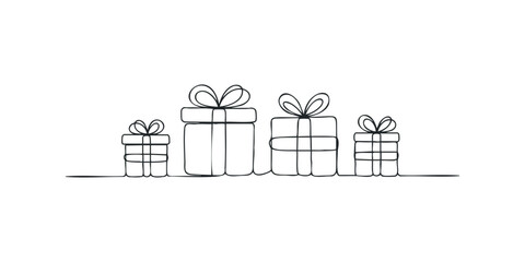 Line Art Gift Boxes Array