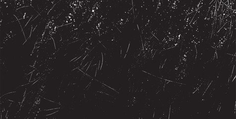 Monochrome texture composed of irregular graphic elements. Distressed uneven grunge background. Abstract vector illustration. Overlay for interesting effect and depth. Isolated on white background.