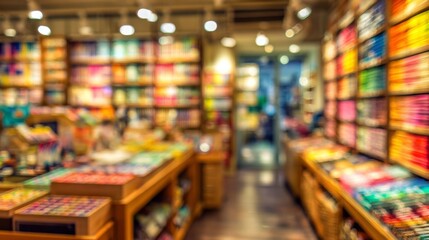 Bright and Colorful Interior of an Arts and Crafts Supply Store with Vibrant Displays and Artistic Ambiance