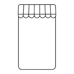 Outline Vector Illustration of Simple Storefront or Shop Awning