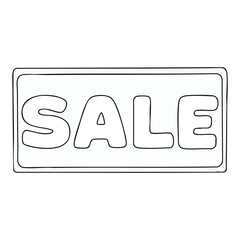 Outline Vector Signboard with Big SALE Typography