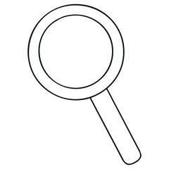 Simple Outline Vector of Magnifying Glass Icon for Search