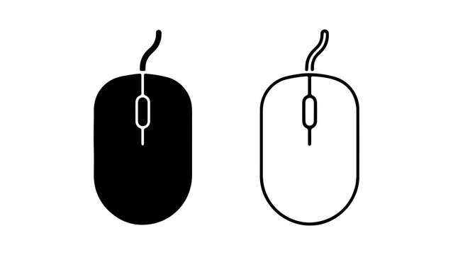 Computer mouse outline with transparent background