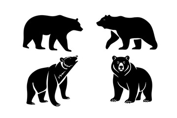 Bear Silhouettes Collection in Various Poses