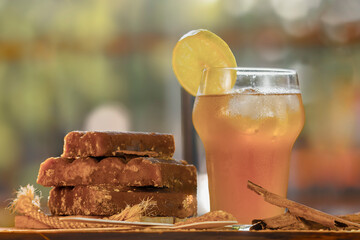 Fresh Homemade Aguapanela with Lemon – Traditional Colombian Drink