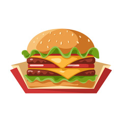 tasty burger fast food vector illustration