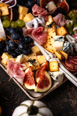 Assortment of cheese and meat appetizers