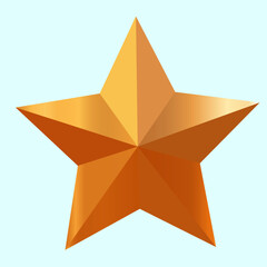 golden star on white background