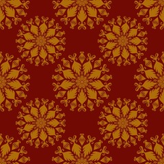 seamless gold floral pattern