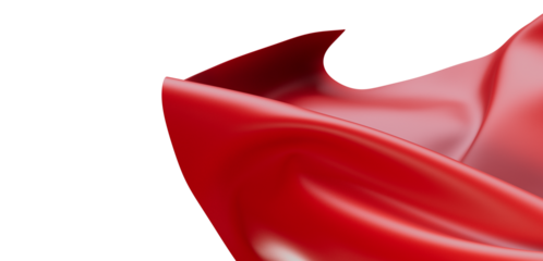Elegant red fabric, abstractly swirling with highlights against a clean white background.  Ideal for artistic concepts, graphic design, and text