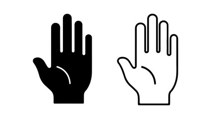 Obraz premium Hand icons with outline and solid fill with transparent background