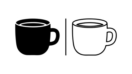 Obraz premium Coffee cups side by side with transparent background