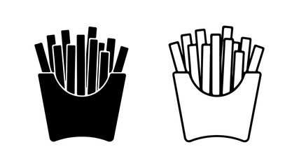 Fototapeta premium French fries in paper container with transparent background
