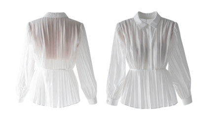 Elegant pleated white blouse for stylish modern women fashion