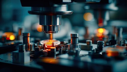 Automated industrial machinery processing components in manufacturing environment