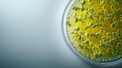 Macroscopic View of Bacterial Colonies in Petri Dish