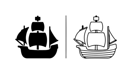 Sailing ship icon with transparent background © Al