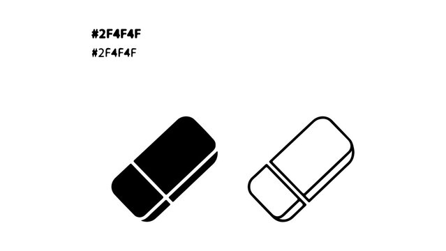 Rubber eraser icon with transparent background