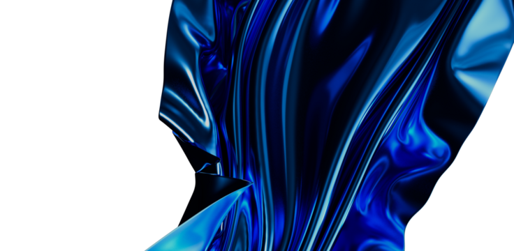 Abstract blue fabric background with glossy and fluid texture. Ideal for creative projects, design, and more. Sophisticated flowing shapes for a