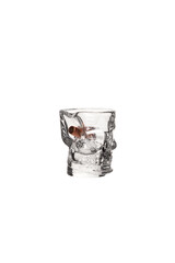 Bullet hole design skull head glass
