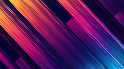 Dynamic abstract background with vibrant diagonal lines creating a colorful gradient from orange to blue.