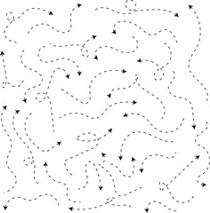 Hand-drawn dashed arrow seamless pattern background