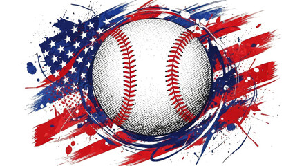 "Patriotic Baseball Art: American Flag-Inspired Design Celebrating the Spirit of the Game"
 