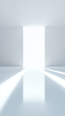 Fototapeta premium Minimalist modern empty gallery or corridor with glowing lighting. Modern background for product presentations, virtual showrooms, high-tech advertisements with copy space.