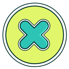 Obraz premium Cross Line Inside a Circle