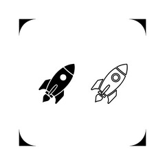 Rocket ship icons with transparent background