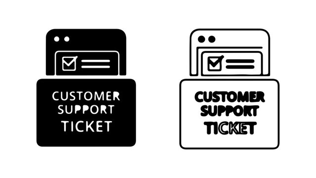 Customer support ticket icon with transparent background