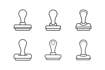 stamp pad icon line art vector illustration