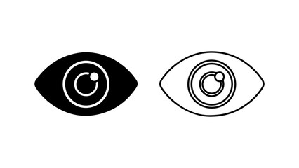 Eye icons with circular elements with transparent background