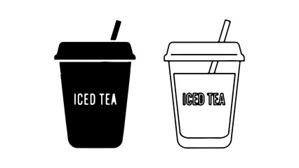 Iced tea cups with transparent background