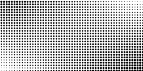 Dotted gradient halftone background. Horizontal seamless dots pattern in pop art style. Abstract modern stylish texture. Vector illustration.