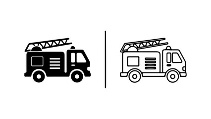 Fire truck icons with transparent background