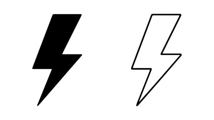 Lightning bolt icons with transparent background
