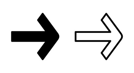 Arrow icon symbol for apps and websites. Arrow sign and symbol for web design.