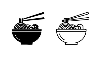 Noodle bowl with chopsticks with transparent background