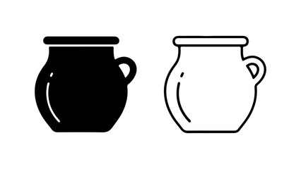 Ceramic pot outline with transparent background