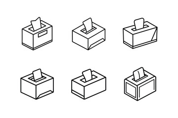 tissue box icon line art vector illustration
