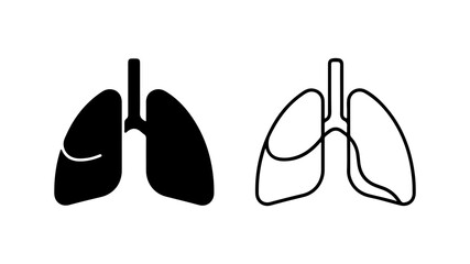 Human lungs outline with transparent background