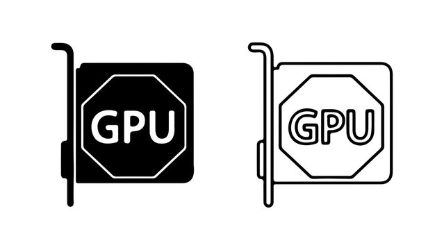Graphics processing unit icons with transparent background