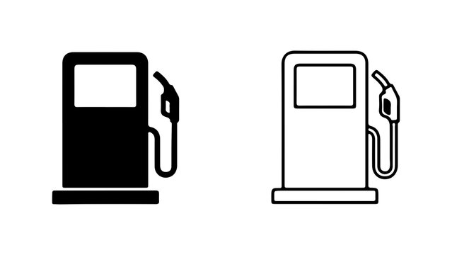 Gas pump icon with transparent background