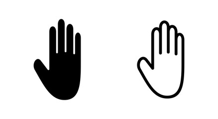 Hand icon symbol for apps and websites. hand sign and symbol. palm