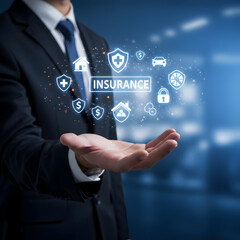 Business professional offering insurance concept visual