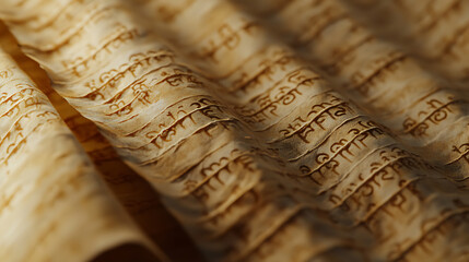 Antique Script Detail: Ancient lettering on aged parchment creates a timeless, textured background. Rich history and delicate texture blend seamlessly.