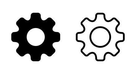 Setting icon symbol for apps and websites. Cog sign and symbol. Gear Sign