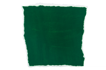Rectangular green paper piece isolated on empty background