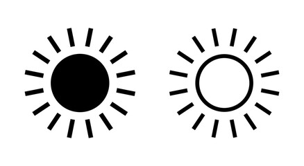 Sun icon symbol for apps and websites. Brightness sign and symbol